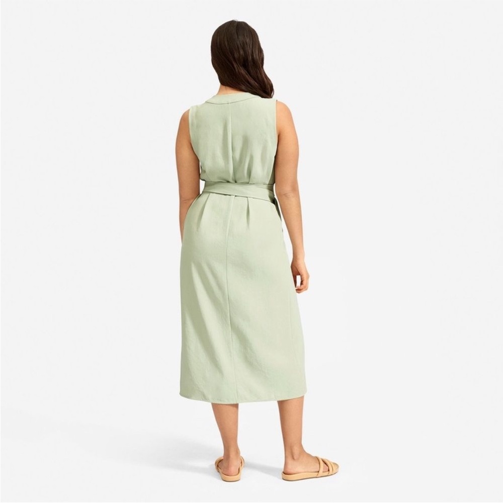 ✨EVERLANE THE JAPANESE GOWEAVE TANK WRAP DRESS MINT GREEN 8 - Picture 4 of 7